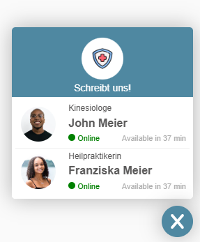 WhatsApp Booking Praxis Team Widget